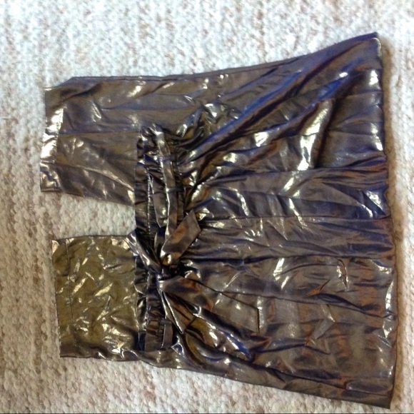 Free People GOLD Pleated Pants Boho Glam Pajama - Picture 3 of 6